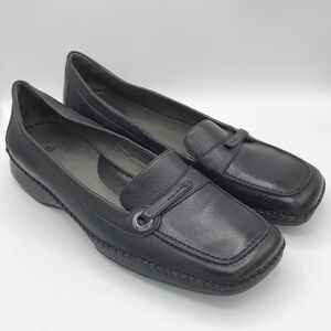 Nurture black square toe loafers, 9M